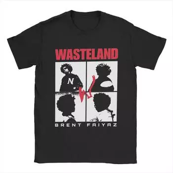 Футболка Wastelands Brent Faiyaz Мужские хлопковые винтажные футболки с круглым вырезом Футболки с коротким рукавом Одежда для вечеринок S чёрный