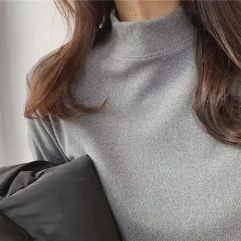 Футболка-водолазка из супермягкого бархата с начесом премиум-класса на осень/зиму - корейский стиль XXL (65-75 kg)