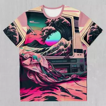 Футболка высокого качества из молочного волокна с принтом «Цифровые триповые галактики» для мужчин, дышащая, быстросохнущая, летняя, мягкая, материал 210 г/м S