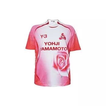 Футболка Y-3 x Palace Football, белые/красные мужские топы HN9879 XS