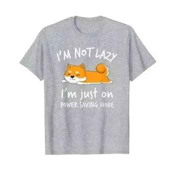 Футболка «Я не ленивый» с изображением сиба-ину, мокасины, ленивая собака, девушка, мужчины, женщина, футболка Harajuku Daily Four Seasons Cotton Tees S