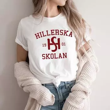 Футболка Young Royals Hillerska Skolan, вдохновленная телешоу, женская футболка с графикой, футболки с коротким рукавом, уличный стиль, топ S чёрный
