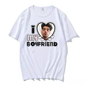 Футболка Zayn Malik I Love My Boyfriend с рисунком для пар, хлопковая повседневная футболка, женские футболки, креативная футболка в подарок фанатам Zayn XS чёрный