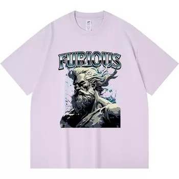 Футболка Zeus из 100% хлопка плотностью 230 г/м2 (0002) Футболки с принтом Смешная футболка из чесаного хлопка в стиле Харадзюку XS абрикосовый