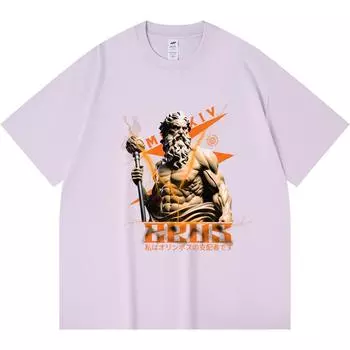 Футболка Zeus из 100% хлопка плотностью 230 г/м2 (0001) Футболки с принтом Смешная футболка из чесаного хлопка в стиле Харадзюку XS абрикосовый