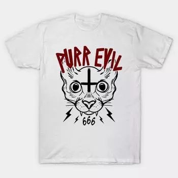 Футболка женщин Мурлыканье Злой Сатанинский Кот Оккультный Кот Забавный Кот Оккультный Harajuku Печать Кавайи футболка Летний короткий рукав женский футболка Top Tee S