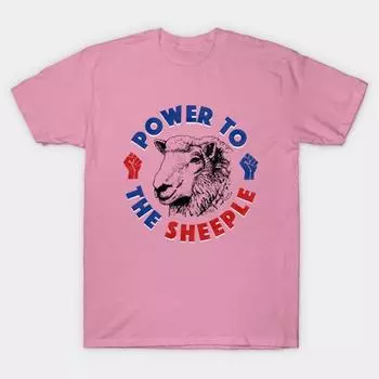 Футболка женщин Power To The Sheeple Harajuku Печать Кавайи Футболка Летний короткий рукав женский футболка Top Tee S