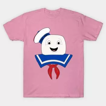Футболка женщин Stay Puft Marshmallow Man Harajuku Печать Кавайи футболка Летний короткий рукав женский футболка Top Tee S