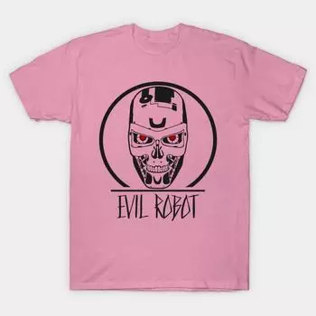 Футболка женщин Злой Робот Терминатор Плохой Робот Пародия Harajuku Печать Кавайи футболка Летний короткий рукав женский футболка Top Tee S