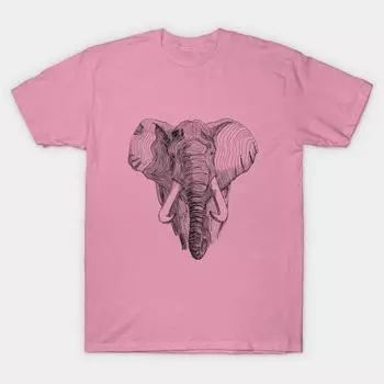 Футболка женщины Африканский слон Harajuku Печать Кавайи футболка Летний короткий рукав женский футболка Top Tee S