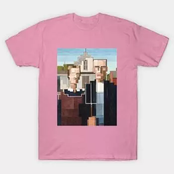 Футболка женщины Американская готика Harajuku Печать Кавайи футболка Летний короткий рукав женский футболка Top Tee S