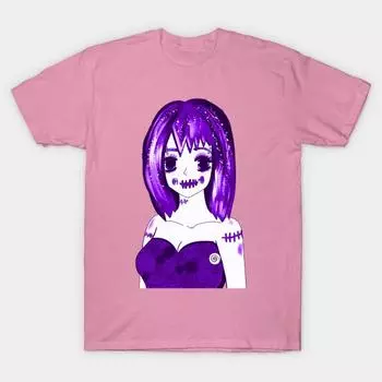 Футболка женщины Аниме Зомби Девушка Cool Woman Harajuku Печать Кавайи футболка Летний короткий рукав женский футболка Top Tee S