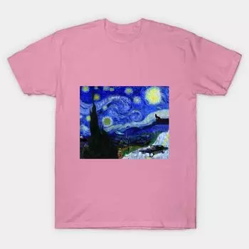 Футболка женщины Babys Dark And Starry Night Supernatural Desig Harajuku Печать Кавайи футболка Летний короткий рукав женский футболка Top Tee S