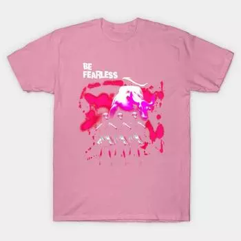 Футболка женщины Be Fearless Girl And Bull Protest Футболка Прохладный Феа Harajuku Печать Кавайи Футболка Летний короткий рукав женская футболка Top Tee S