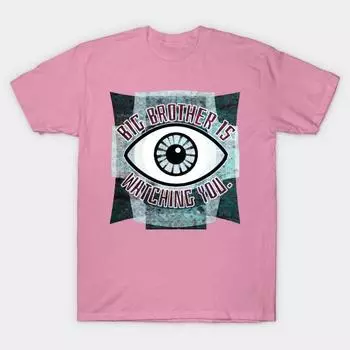 Футболка женщины Большой Брат наблюдает за тобой Harajuku Печать Кавайи футболка Летний короткий рукав женский футболка Top Tee S