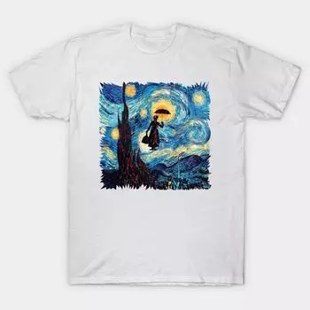 Футболка женщины девушка с зонтиком Звездная ночь Harajuku Печать Кавайи футболка Летний короткий рукав женский футболка Top Tee S