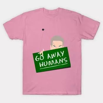 Футболка женщины Go Away Humans Sign Harajuku Печать Кавайи футболка Летний короткий рукав женский футболка Top Tee S