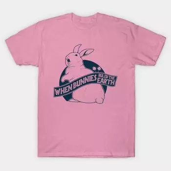 Футболка женщины Когда кролики правили землей Harajuku Печать Кавайи футболка Летний короткий рукав женский футболка Top Tee S