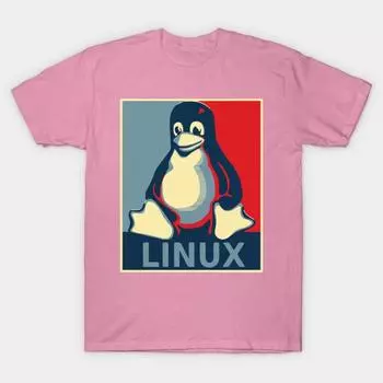 Футболка женщины Linux Tux Классический Плакат Обамы Красный Синий Harajuku Печать Кавайи футболка Летний короткий рукав женский футболка Top Tee S