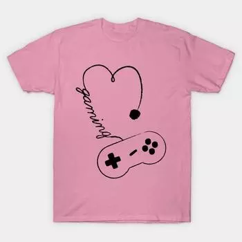 Футболка женщины любят игры с контроллером Harajuku Печать Кавайи футболка Летний короткий рукав женский футболка Top Tee S