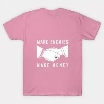 Футболка женщины Make Enemies Make Money Harajuku Печать Кавайи футболка Летний короткий рукав женский футболка Top Tee S