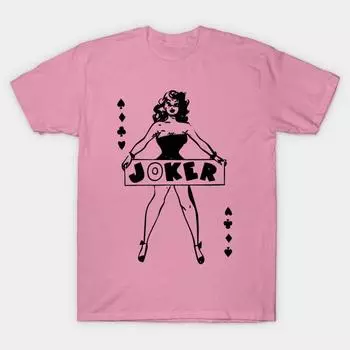 Футболка женщины покер карты леди Harajuku Печать Кавайи футболка Летний короткий рукав женский футболка Top Tee S