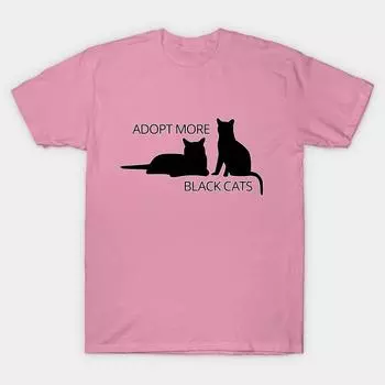 Футболка женщины принять больше черных кошек Harajuku Печать Кавайи футболка Летний короткий рукав женский футболка Top Tee S