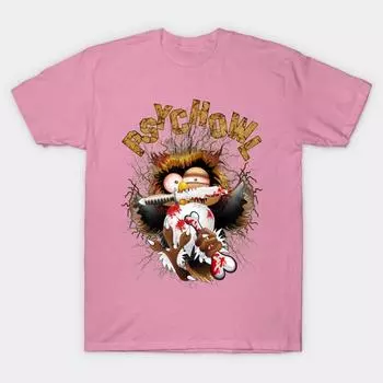 Футболка женщины Психо Сова Убийца Мультфильм Harajuku Печать Кавайи футболка Летний короткий рукав женский футболка Top Tee S