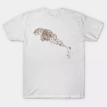 Футболка женщины Пузыри Снежный Леопард Harajuku Печать Кавайи футболка Летний короткий рукав женский футболка Top Tee S