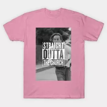 Футболка женщины Straight Outta The Church Страх Ходячих мертвецов Harajuku Печать Кавайи футболка Летний короткий рукав женская футболка Top Tee S