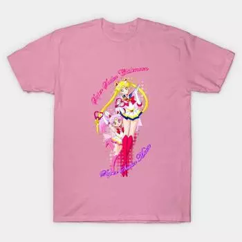 Футболка женщины Супер Сейлор Мун и Супер Сейлор Чибимун Harajuku Печать Кавайи футболка Летний короткий рукав женский футболка Top Tee S