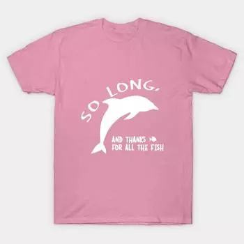 Футболка женщины так долго и спасибо за всю рыбу Harajuku Печать Кавайи футболка Летний короткий рукав женский футболка Top Tee S