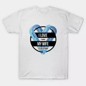 Футболка женщины Я люблю это, когда моя жена позволяет мне пойти на рыбалку Harajuku Печать Кавайи футболка Летний короткий рукав женская футболка Top Tee S розовый