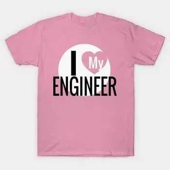 Футболка женщины Я люблю своего инженера Harajuku Печать Кавайи футболка Летний короткий рукав женский футболка Top Tee S