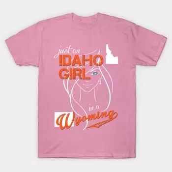 Футболка женская Айдахо Вайоминг Харадзюку принт кавайная футболка летняя женская футболка с коротким рукавом топ футболка S розовый