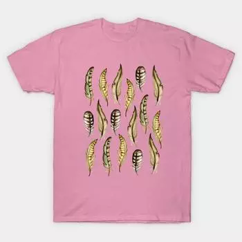 Футболка женская акварельная перья Harajuku принт Kawaii футболка летняя женская футболка с коротким рукавом топ футболка S