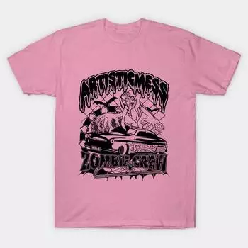 Футболка женская Artisticmess Zombie Crew Harajuku Print Kawaii футболка летняя женская футболка с коротким рукавом топ футболка S розовый