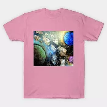Футболка женская Asteroid Planet Harajuku Print Kawaii футболка летняя с коротким рукавом женская футболка топ футболка S розовый