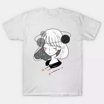 Футболка женская Astral Thoughts Harajuku Print Kawaii футболка летняя женская футболка с коротким рукавом топ футболка S белый