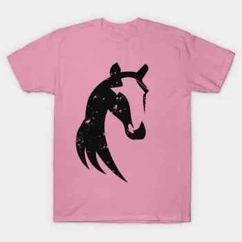 Футболка женская этническая лошадь с гранж-проблемной текстурой Harajuku Печать Кавайи футболка Летний короткий рукав женская футболка Top Tee S