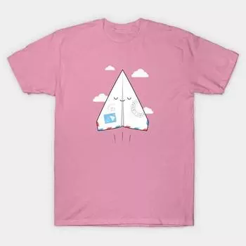 Футболка женская авиапочта бумажный самолетик Harajuku принт Kawaii футболка летняя короткий рукав женская футболка топ футболка S