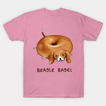 Футболка женская Beagle Bagel Harajuku Print Kawaii футболка летняя с коротким рукавом женская футболка топ футболка S