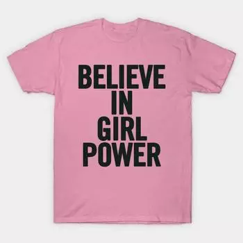 Футболка женская Believe In Girl Power Harajuku Print Kawaii футболка летняя с коротким рукавом женская футболка топ футболка S розовый