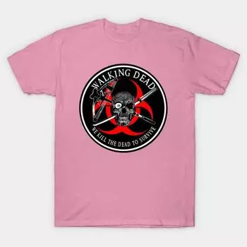 Футболка женская Biohazard Walking Dead Ring Patch Outlined 3 Harajuku Print Kawaii футболка летняя женская футболка с коротким рукавом топ футболка S розовый
