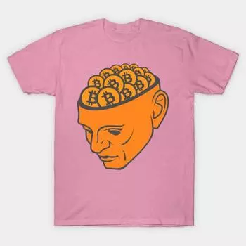 Футболка женская Bitcoin Head Harajuku Print Kawaii футболка летняя с коротким рукавом женская футболка топ футболка S розовый