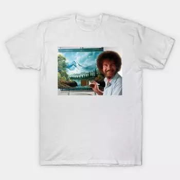 Футболка женская Bob Ross Harajuku Print Kawaii футболка летняя женская футболка с коротким рукавом топ футболка L белый