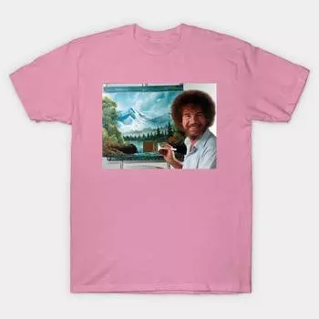 Футболка женская Bob Ross Harajuku Print Kawaii футболка летняя женская футболка с коротким рукавом топ футболка S розовый