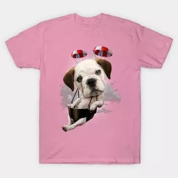 Футболка женская бульдог парашютный Harajuku принт Kawaii футболка летняя короткий рукав женская футболка топ футболка S