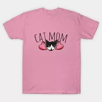 Футболка женская Cat Mom Harajuku Print Kawaii футболка летняя с коротким рукавом женская футболка топ футболка S розовый