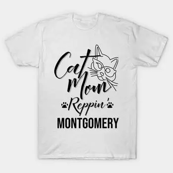 Футболка женская Cat Mom Reppin Montgomery Harajuku Print Kawaii футболка летняя женская футболка с коротким рукавом топ футболка S розовый